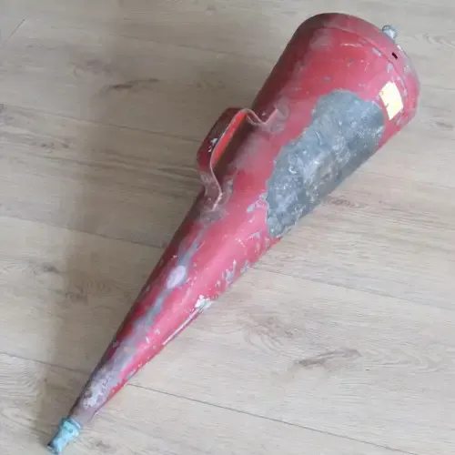 Antique Conical type fire extinguisher - some rust holes