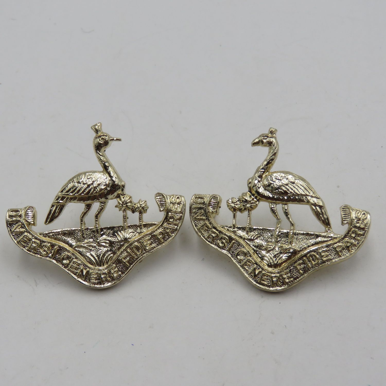 Pair of Northern Rhodesia regiment collar badges