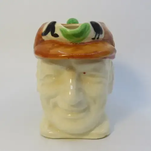 1930`s Don Brandman Australian Cricketer small porcelain toby jug - No makers mark - Very rare