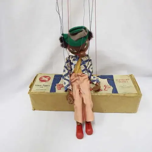 1950`s Pelham Puppets Minstrell marionette in original box - no bongo
