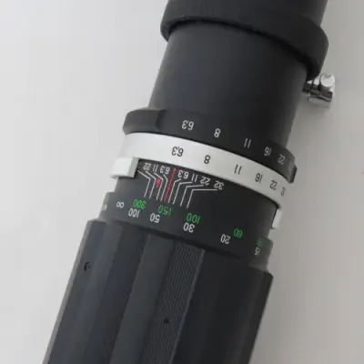 Vintage Soligor 400 mm f/603 classic lens with rotating tripod mount