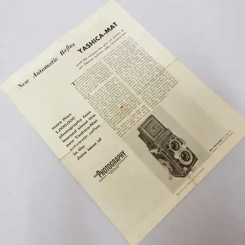 The Yashica-C article reprinted from Popular Photography