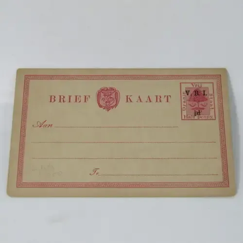 Oranje Vrij Staat British occupation Brief Kaart with pre printed 1/2d stamp - unused