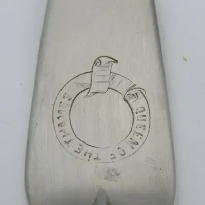 Queen of the Thames screw steamer boat cutlery silver plated fork by John Sherwood and sons