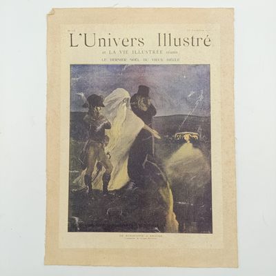 Illustrated front cover of French magazine - Boer War period. Scheteh of Napoleon and kruger with St Peter