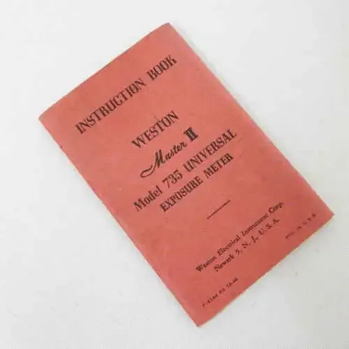 Weston Master II Model 735 Universal Exposure Meter instruction manual