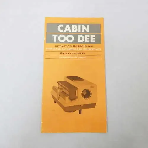 Cabin too bee automatic slide projector operating manual