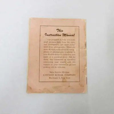 Picture taking with Brownie Reflex Synchro Model instruction manual