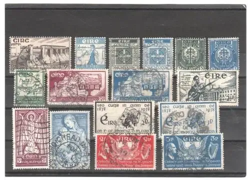 Lot of 16 early Ireland stamps - 1930`s