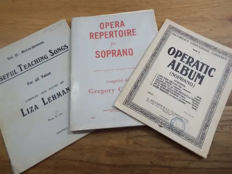1956 Opera Repetorie for Soprano - Original and English - Plus extra operatic album for suprano