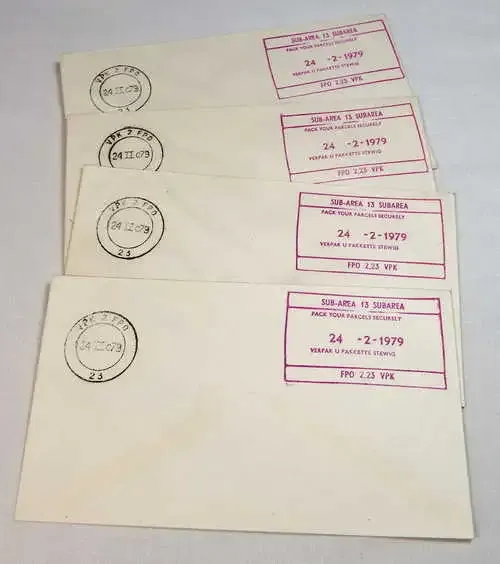 Southern West Africa - Lot of 4 postal covers cancelled at field post office 2.23 in Subarea 13