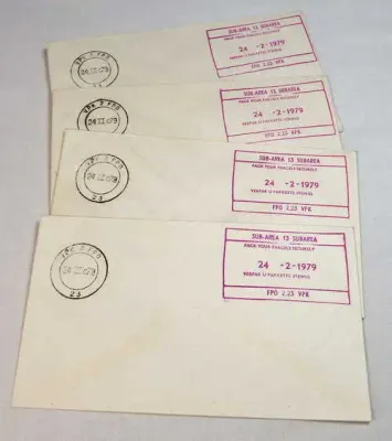 Southern West Africa - Lot of 4 postal covers cancelled at field post office 2.23 in Subarea 13