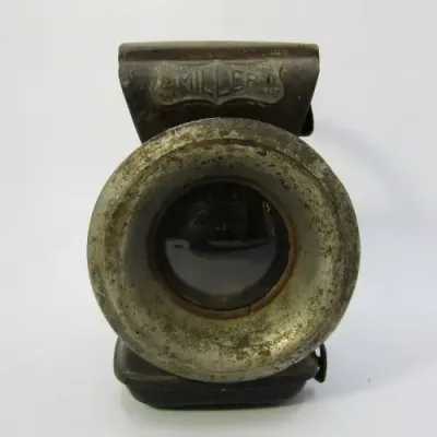 Antique Miller bicycle oil lamp lantern with burner