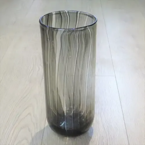 Vintage handmade stained glass flower vase 34 cm High - Opening 14 x 14 cm