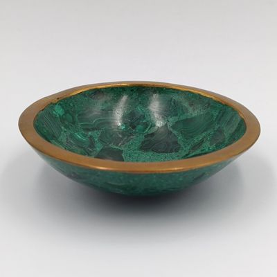 Vintage brass and Malachite trinket bowl