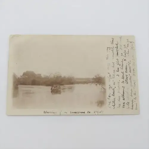 1905 Photo postcard - Returning from Livingstone - Sent to Paarl, South Africa