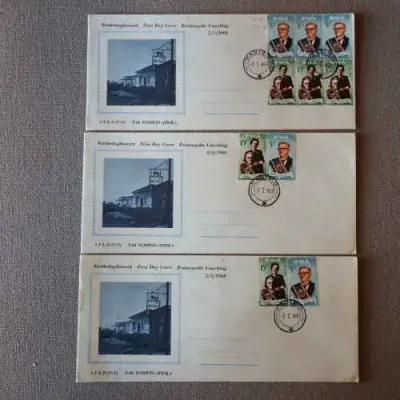 South West Africa SACC 234 and 235 on first day cover with Karibib cancellation