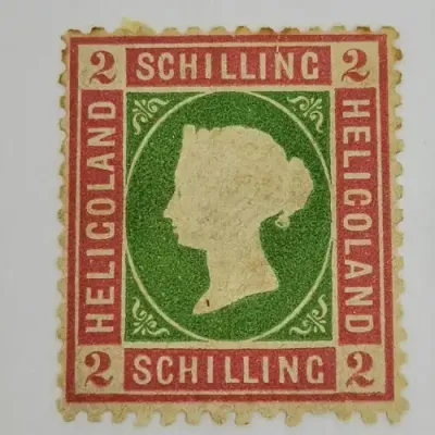 Heligoland 2 Schilling mint stamp - SG 3 - small tear top right
