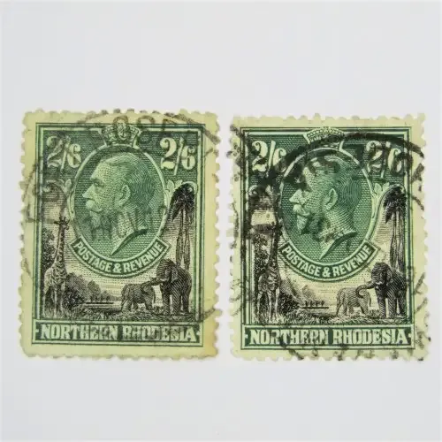 Lot of 2 Northern Rhodesia 1925 Definitive issue SACC 12 Used stamps