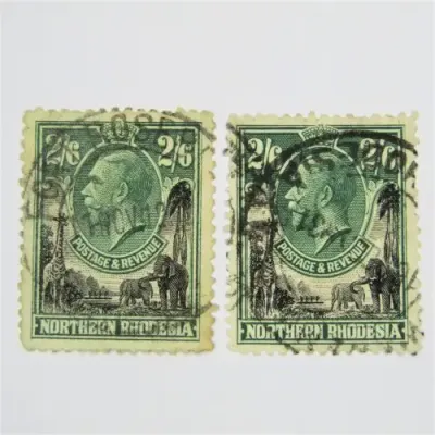 Lot of 2 Northern Rhodesia 1925 Definitive issue SACC 12 Used stamps