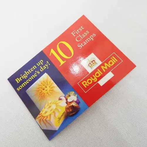 Royal Mail stamps book of 10 first class stamps - `Brighten up someone`s day!`