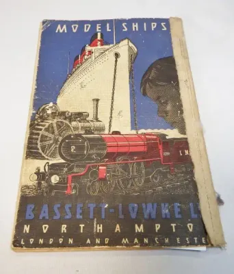 Bassett-Lowke, LTD. - Model Ships catalogue (Front cover of book attached to backside)