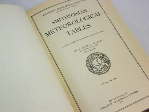Smithsonian Meteorological tables - 1939 5th edition