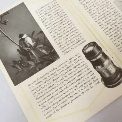 Unfettered photography ! with Zeis Ikon miniature cameras booklet