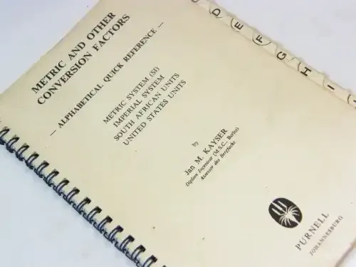 Metric and other conversion factors - Jan M Kayser - 1971 edition