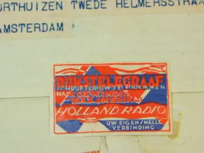 1932 Rijkstelegraaf from Southampton to Amsterdam with Radio Holland label