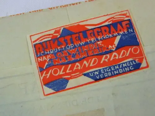 1932 Rijkstelegraaf from Antwerpen to Amsterdam with Radio Holland label