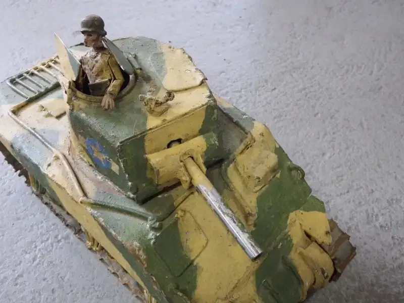Handmade metal US Army Sherman tank model - Very unique item