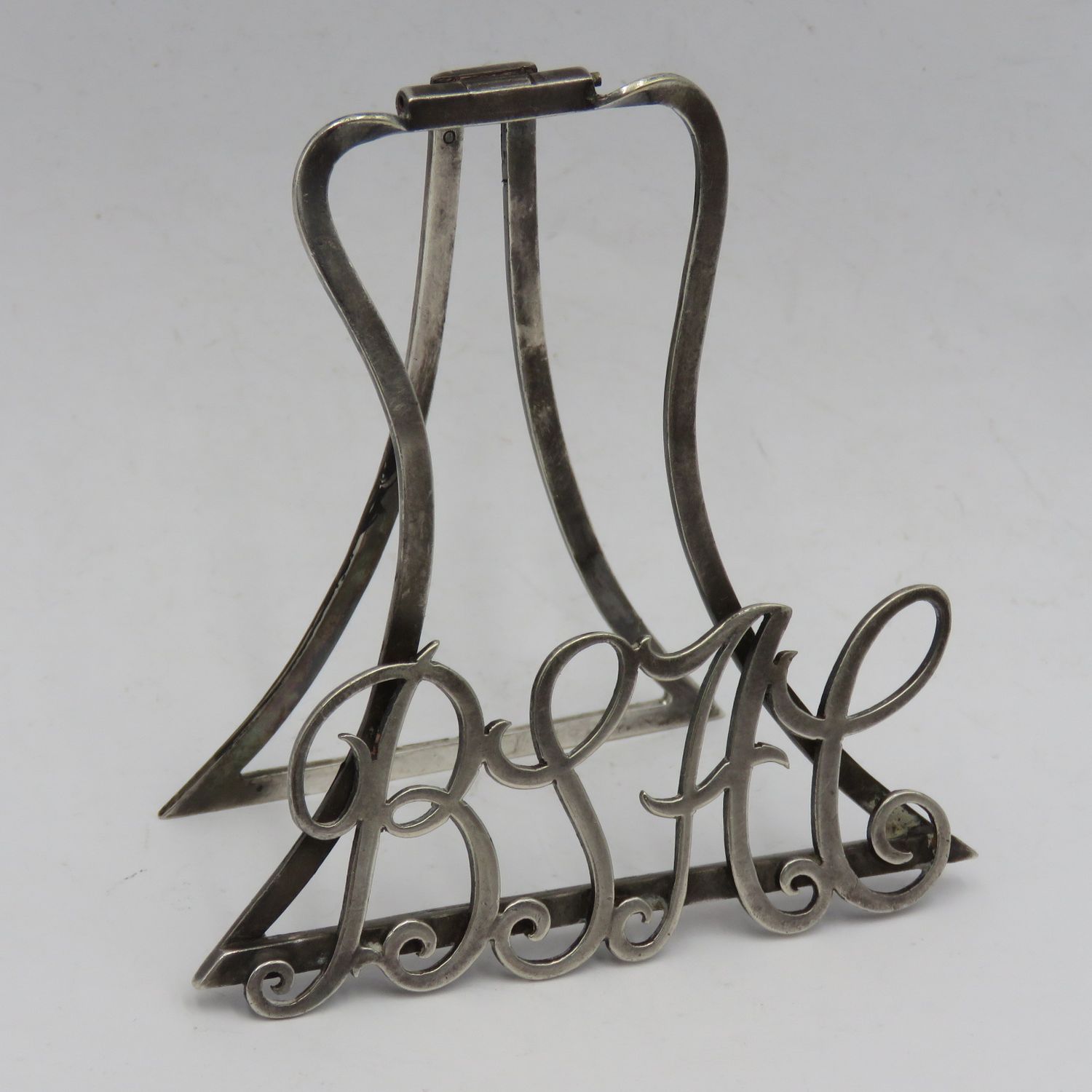 Antique British South African Company Cypher silverplated photo stand - very rare and unusual