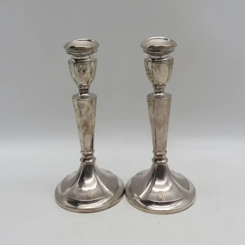 Pair of Vintage Hans Jensen silverplated candlesticks