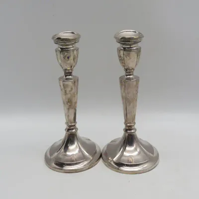 Pair of Vintage Hans Jensen silverplated candlesticks