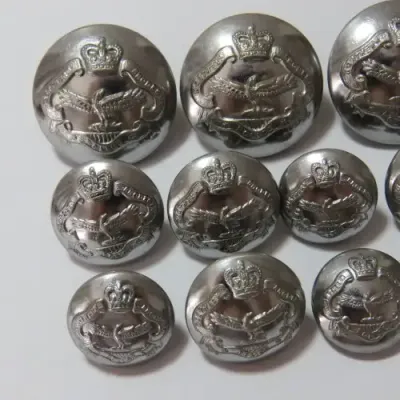 Northern Rhodesia Police lot of 10 buttons - 3 Tunic, 4 Pocket and 3 Epaulette - Scarce