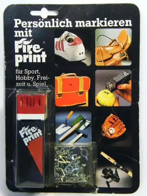 Fire Print vintage letter head stencil still sealed - works with 2 Piezo lighters - as per photo