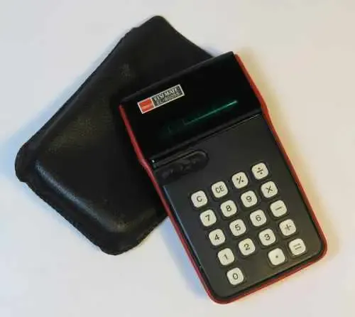 Vintage Sharp Elsi Mate EL-8005S calculator red colour - Working