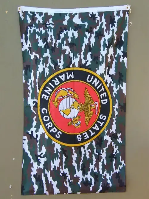 United States Marine Corps Flag with Camo - 155 cm x 90 cm