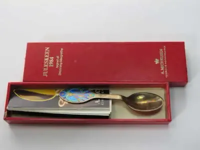 1984 Danish sterling silver Christmas spoon drawn by Queen Margrethe - Made by A.Michelse