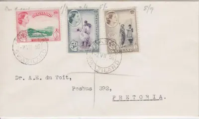 Gibbons 60, 61, 62 on FDC - 2 July 1956 - as per scan