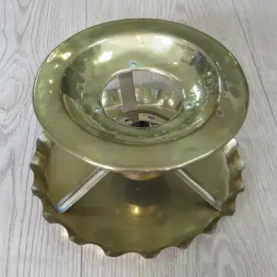 Old Yellow copper burner with coffee pot and trip tray