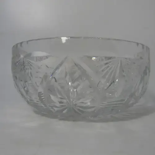 Vintage Crystal glass salad bowl - heavy