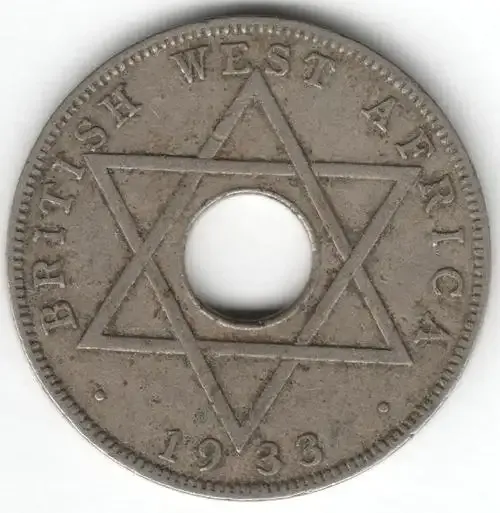 1933 British West Africa half penny XF - as per photo