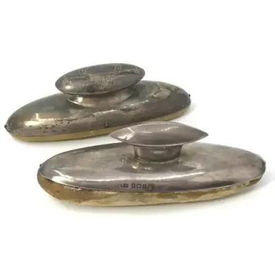 Two hallmarked silver nail polish utensils
