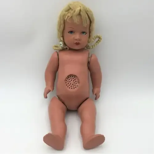 Antique composition doll with sound box - no clothing