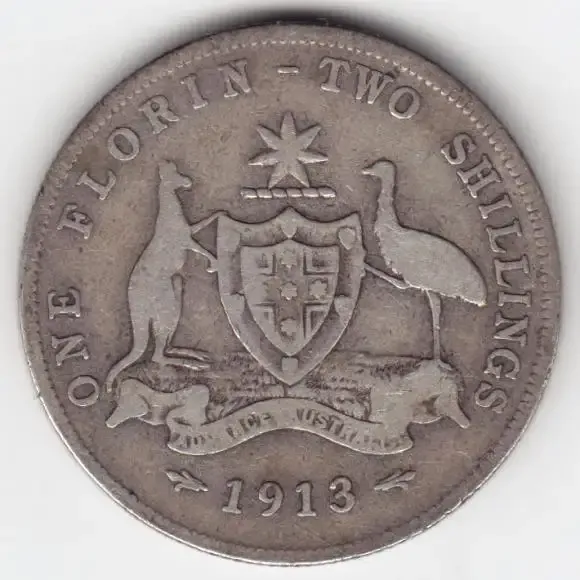 Australia 1913 Two Shilling - hard to get - as per photo