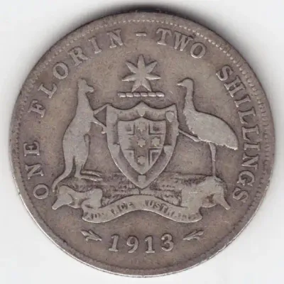 Australia 1913 Two Shilling - hard to get - as per photo