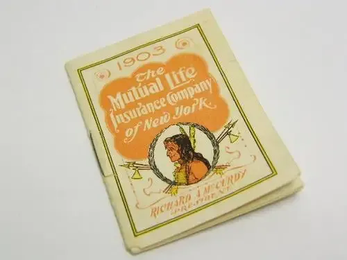 Ephemera - 1903 Mutual Life Insurance Company of NY Calender Booklet - as per photo