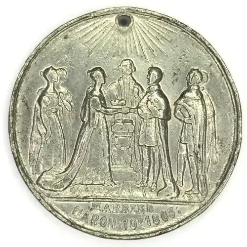 Lead medallion - marriage Prince of Wales to Princess Alexandra of Denmark 1863